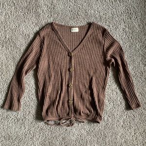 Brown Button Top